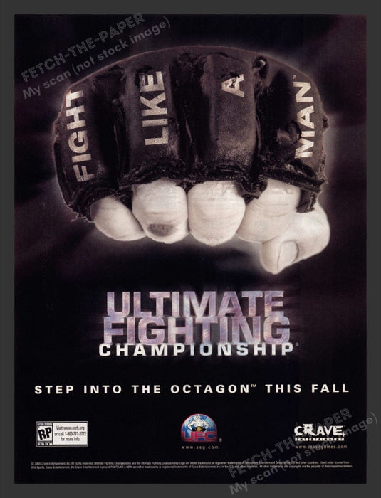 2000 Ultimate Fighting Championship "Fight like a man!" Video Game Print Ad