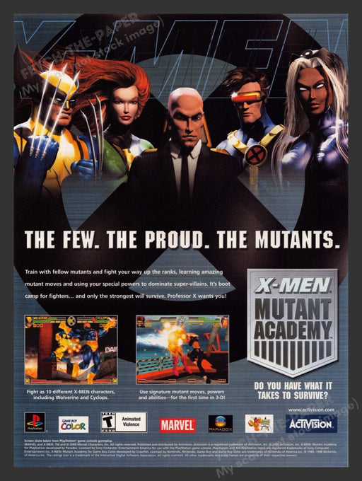 2000 X-Men Mutant Academy Video Game Print Advertisement
