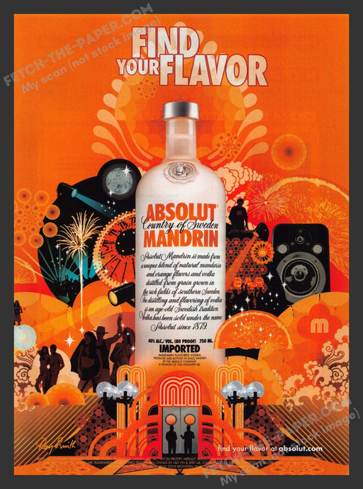 2006 Print Advertisement Absolut Mandrin Vodka Ray Smith Artwork Alcohol Ad.