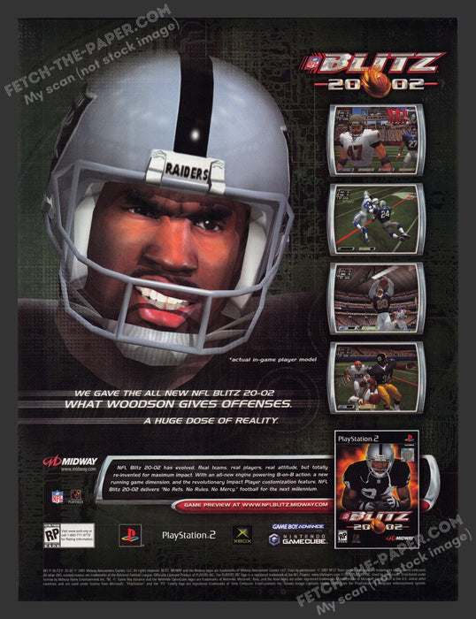 2002 Print Advertisement Blitz 2002 Football Video Game Ad.