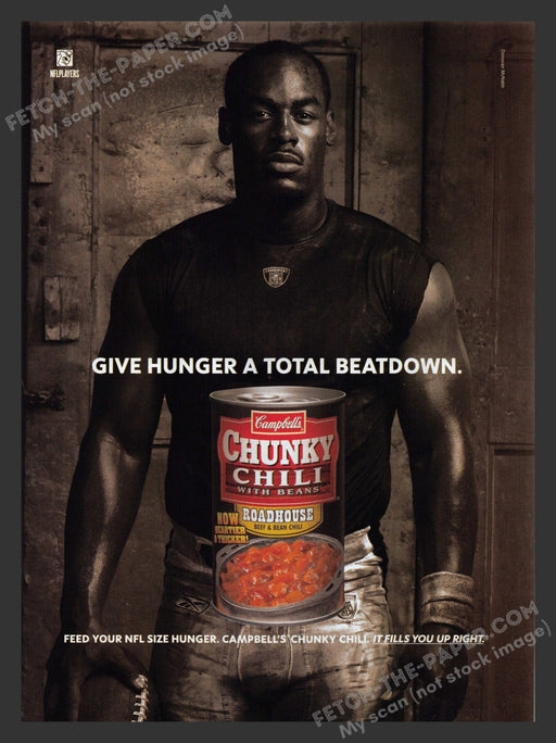 2006 Print Advertisement Campbell's Chunky Chili Soup NFL Athlete Ad.