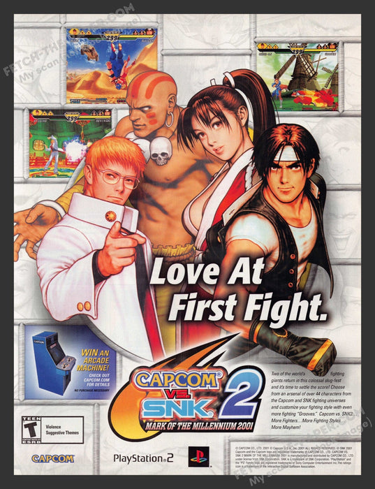 2002 Print Advertisement Capcom Vs. SNK 2 Video Game Ad.