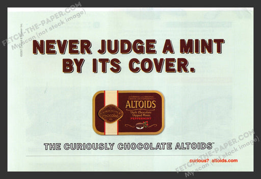 2007 Print Advertisement Chocolate Altoids "Never Judge a Mint By Its Cover" Ad.