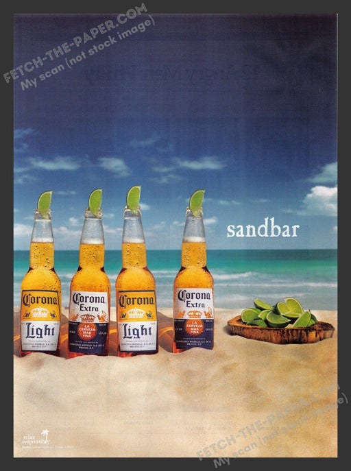 2007 Print Advertisement Corona Beer Beach "Sandbar" Alcohol Ad.