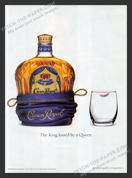 2007 Print Advertisement Crown Royal "The King Kissed by a Queen" Alcohol Ad.