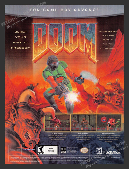 2002 Print Advertisement Doom Video Game Ad.