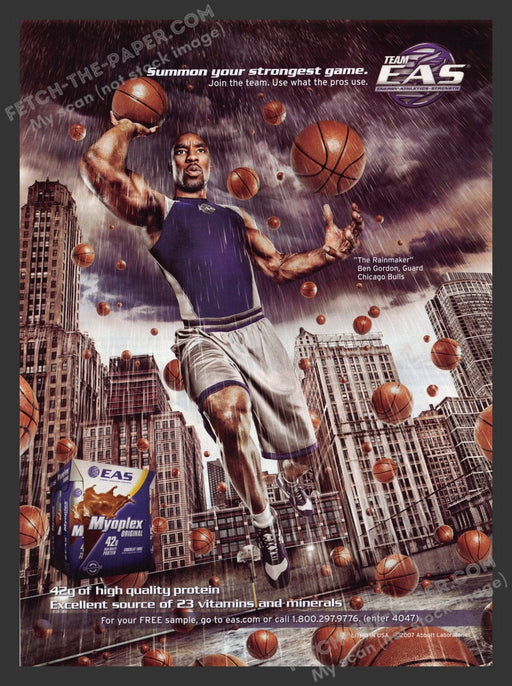 2007 Print Advertisement EAS Myoplex Ben Gordon "The Rainmaker" Athlete Ad.