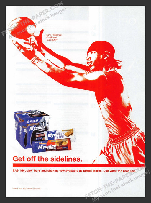 2006 Print Advertisement EAS Myoplex Larry Fitzerald Pro Bowler Athlete Ad.