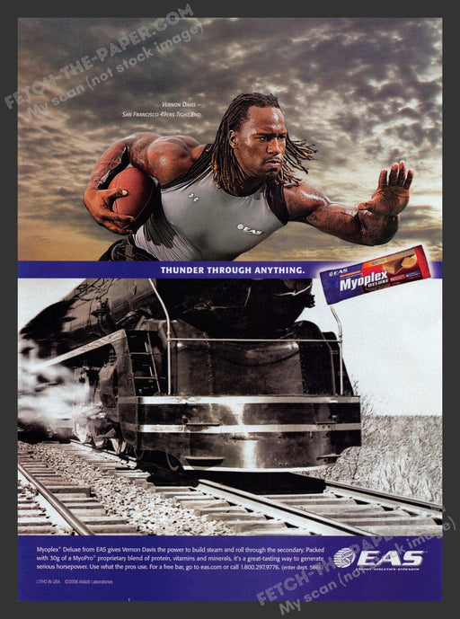 2006 Print Advertisement EAS Myoplex Vernon Davis Tight End Athlete Ad.
