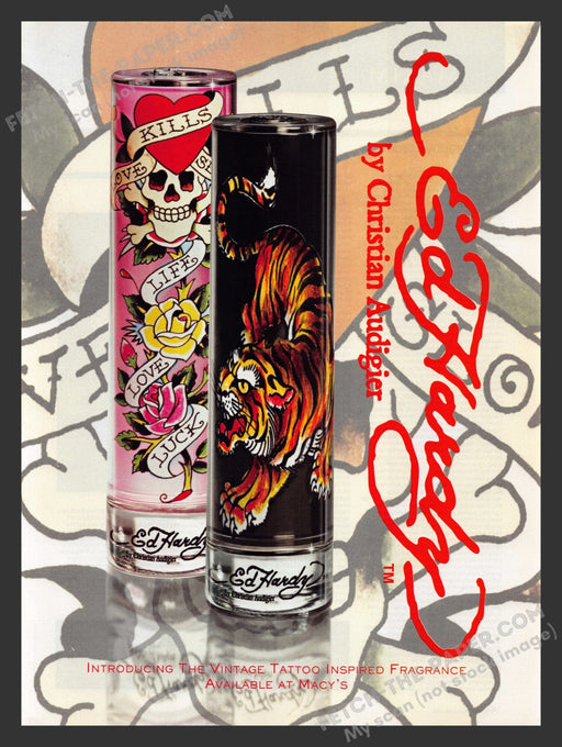 2008 Print Advertisement Ed Hardy by Christian Audigier Fragrance Ad.