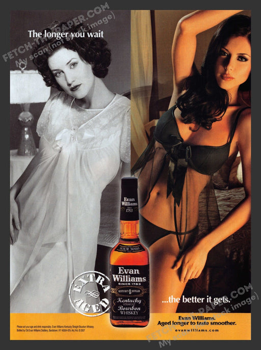 2008 Print Advertisement Evan Williams Whiskey "Longer You Wait..." Alcohol Sexy.