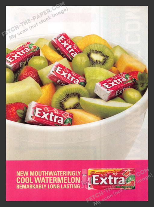 2006 Print Advertisement Extra Cool Watermelon Bowl of Gum Ad.