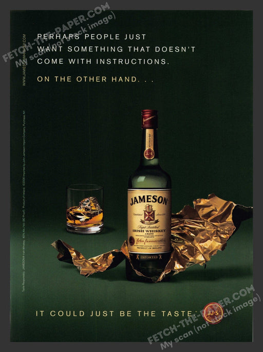 2006 Print Advertisement Jameson Irish Whiskey No Instructions Saying Alcohol Ad.