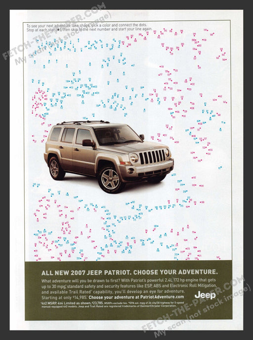 2007 Print Advertisement Jeep Patriot Connect the Dots Ad.