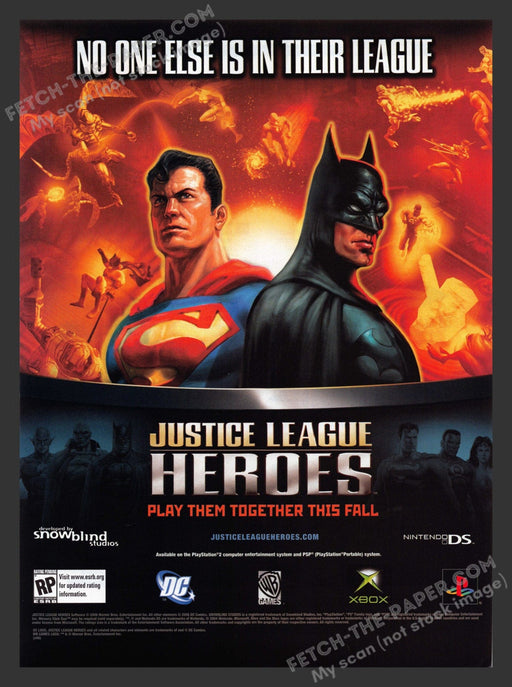 2006 Print Advertisement Justice League Heroes Video Game Ad.