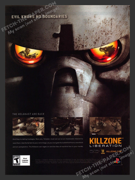 2006 Print Advertisement Kill Zone Liberation Video Game Ad.