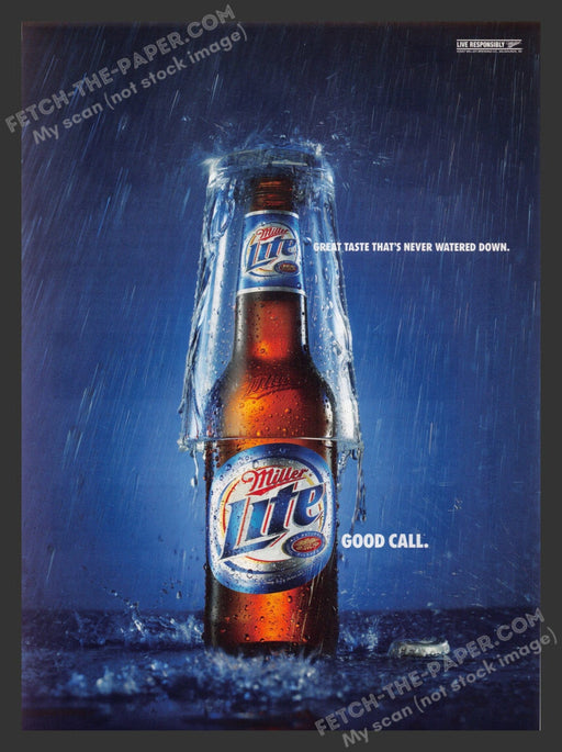 2008 Print Advertisement Miller Lite Beer "...Never Watered Down" Alcohol Ad.