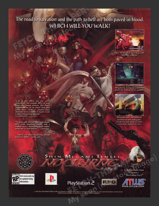 2004 Shin Megami Tensei: Nocturne Salvation or Hell? Game Print Advertisement
