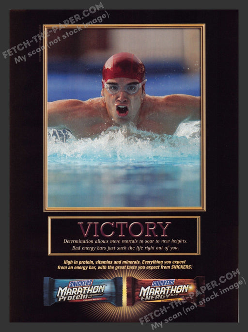 2006 Print Advertisement Snickers Marathon Protein / Energy Victory Ad.