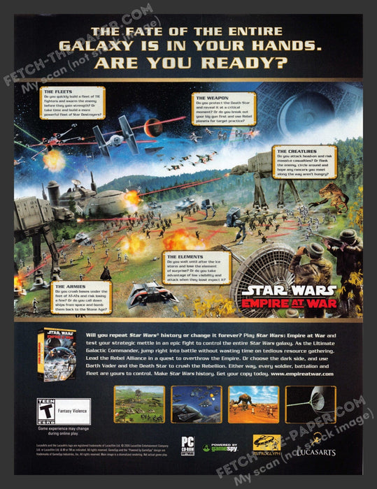 2006 Print Advertisement Star Wars Empire at War Video Game Ad.