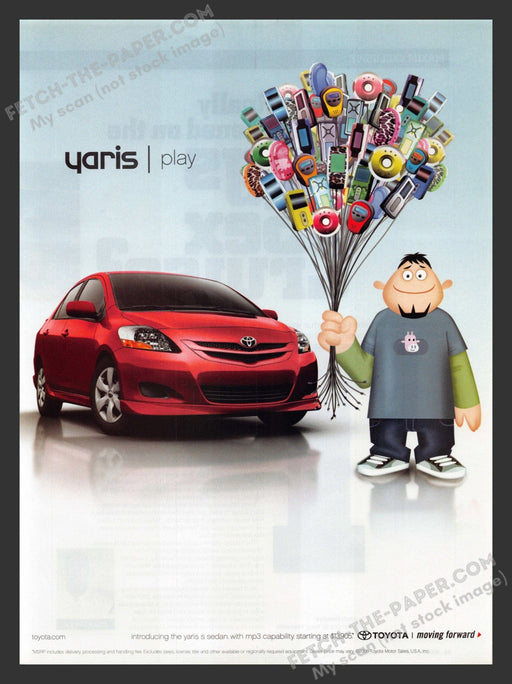 2006 Print Advertisement Toyota Yaris Play mp3 Capability Car Ad.