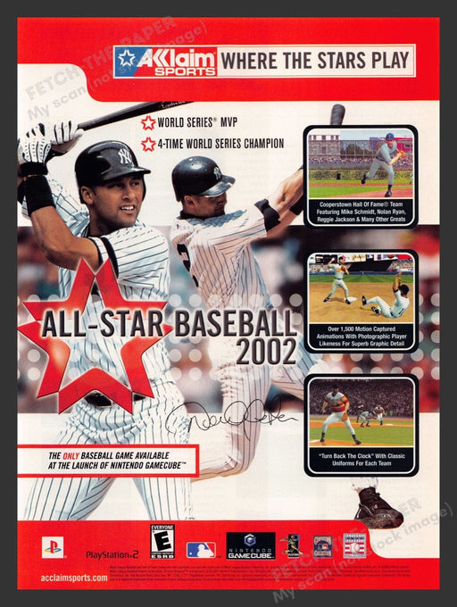 2001 All-Star Baseball Derek Jeter Video Game Print Advertisement Fetch the Paper!