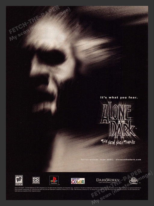 2001 Alone in the Dark "New Nightmare" Video Game Print Advertisement