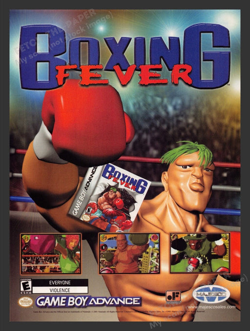 2001 Boxing Fever GameBoy Advance Video Game Print Advertisement Fetch the Paper!