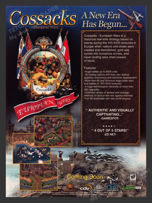 2001 Cossacks: European Wars Video Game Print Advertisement