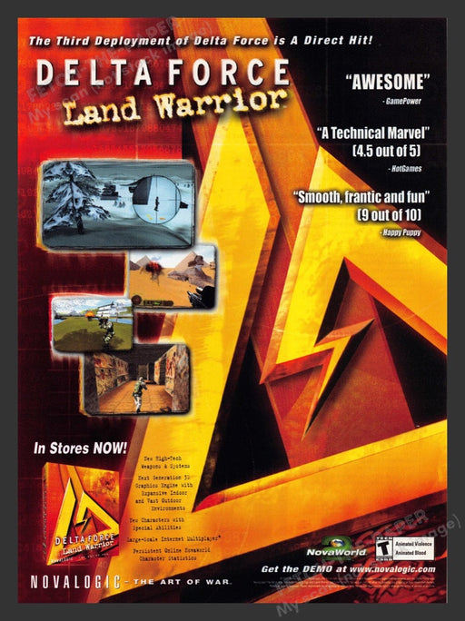 2001 Delta Force: Land Warrior Video Game Print Advertisement