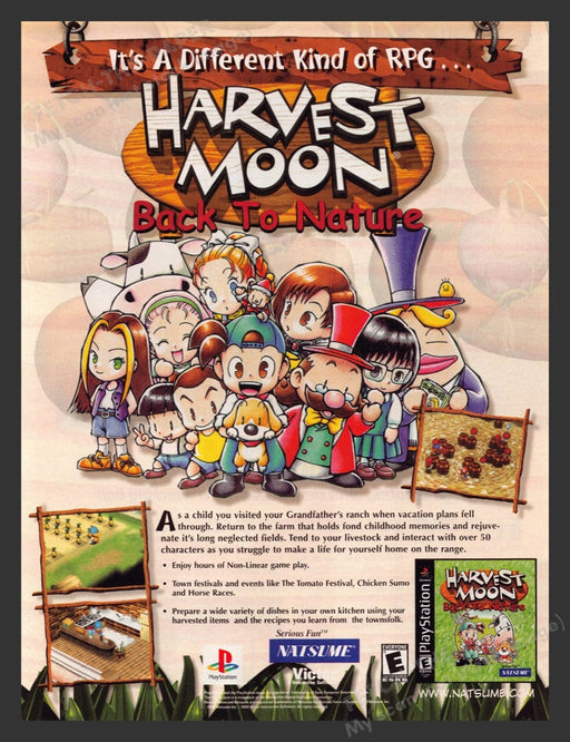 2001 Harvest Moon: Back to Nature Video Game Print Advertisement