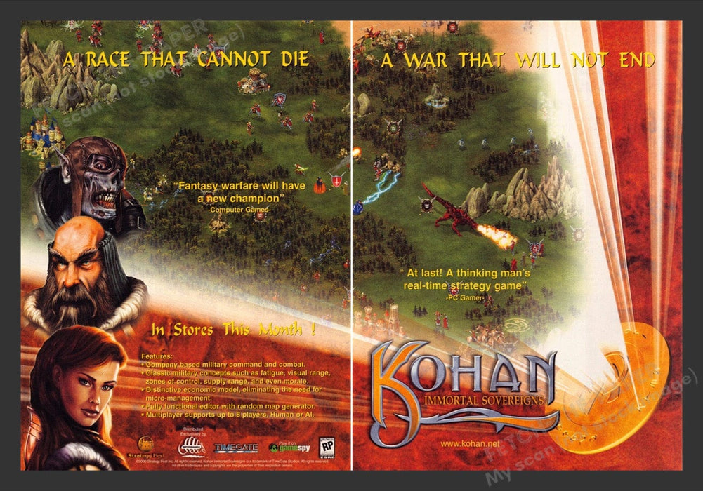 2001 Kohan: Immortal Sovereigns Video Game Print Advertisement (2 Pages)