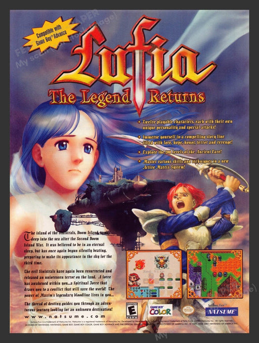 2001 Lufia: The Legend Returns Video Game Print Advertisement Fetch the Paper!