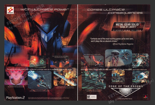 2001 Metal Gear Solid 2: Sons of Liberty Enders Video Game Print Ad (2 pgs)