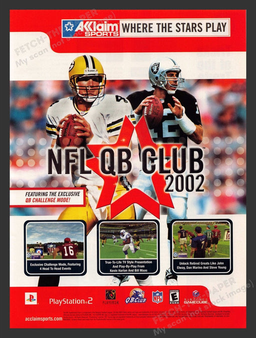 2001 NFL QB Club 2002 Video Game Print Advertisement Fetch the Paper!