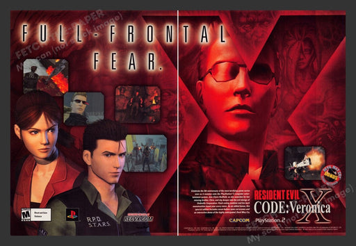 2001 Resident Evil X Code: Veronica Video Game Print Ad (2 pgs) Fetch the Paper!