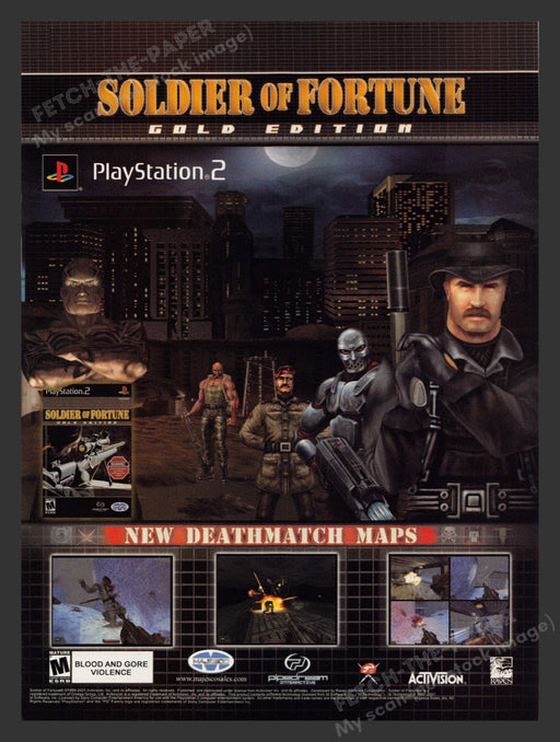 2001 Soldier of Fortune: Gold Edition PS2 Video Game Print Advertisement Fetch the Paper!