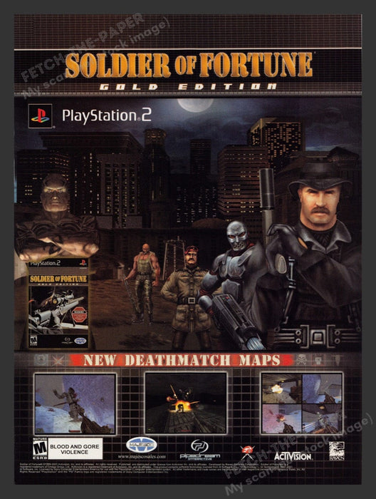 2001 Soldier of Fortune: Gold Edition PS2 Video Game Print Advertisement Fetch the Paper!