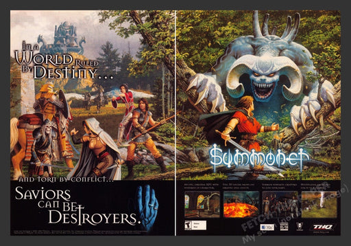 2001 Summoner "Saviors can be destroyers" Video Game Print Advertisement (2 pgs)