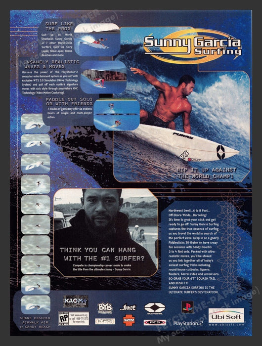 2001 Sunny Garcia Surfing Video Game Print Advertisement Fetch the Paper!