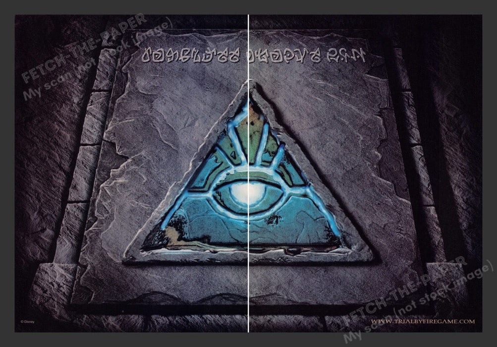 2001 Trial by Fire Blue Eye Triangle Video Game Print Advertisement (2 pgs)