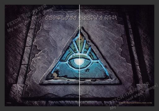 2001 Trial by Fire Blue Eye Triangle Video Game Print Advertisement (2 pgs)
