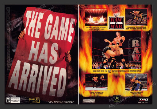 2001 WWF Raw is War Video Game Print Advertisement (2 pgs) Fetch the Paper!