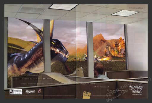 2002 Asheron's Call 2: Fallen Kings Video Game Print Advertisement (2 pgs) Fetch the Paper!