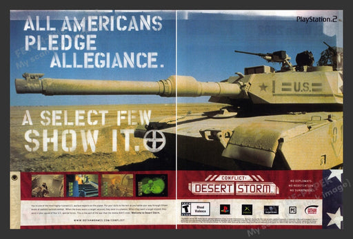 2002 Conflict: Desert Storm Tank Video Game Print Advertisement (2 pgs) Fetch the Paper!