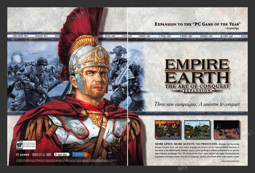 2002 Empire Earth: The Art of Conquest Video Game Print Advertisement (2 pgs) Fetch the Paper!
