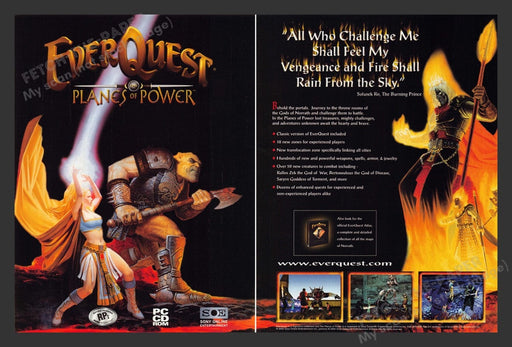 2002 EverQuest: Planes of Power Video Game Print Advertisement (2 pgs) Fetch the Paper!