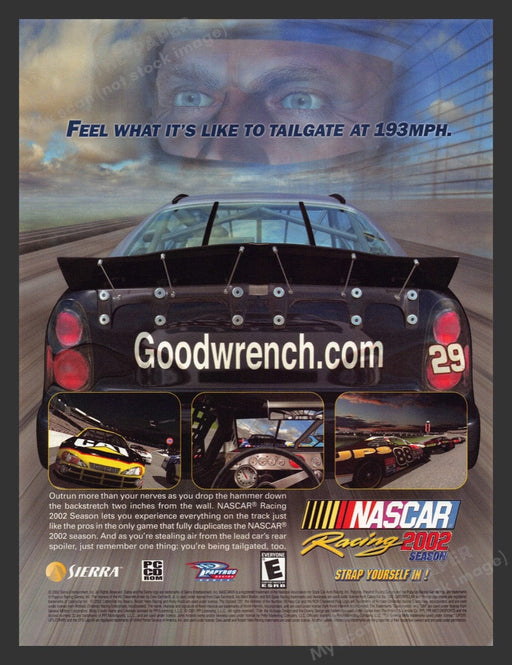 2002 Nascar Racing 2002 Season Video Game Print Advertisement Fetch the Paper!