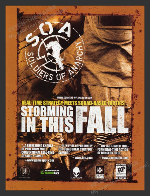 2002 SOA Soldiers of Anarchy Video Game Print Advertisement Fetch the Paper!