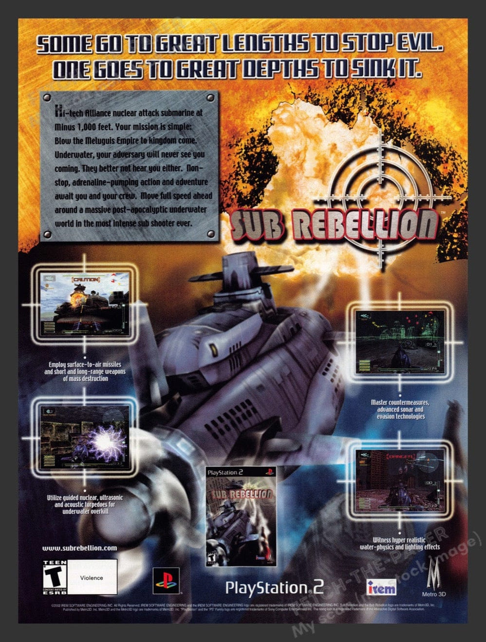 Sub Rebellion 2002 Video Game Print Ad - Underwater Combat — Fetch-the ...